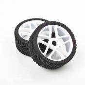 1/8 Plastic Rubber Tires & Wheels  (2 x 1 pair)